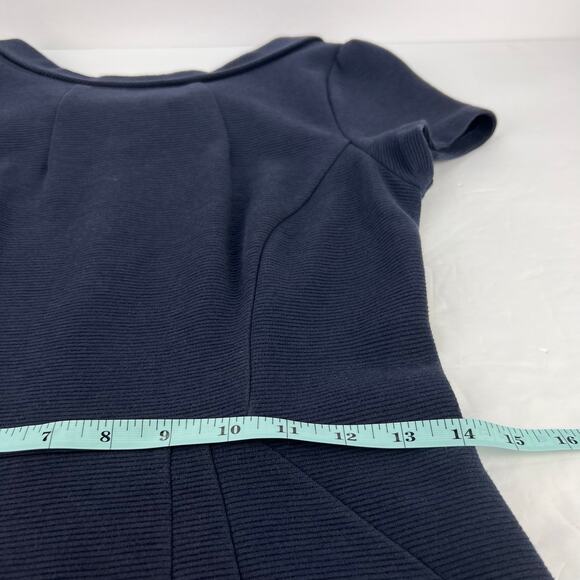 BODEN 4 Betty Ottoman Navy Short Sleeve Wiggle Ribbed Stretch Sheath Dress - Picture 9 of 10